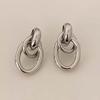 2026 New Trend Metal Twist Hollow Dangle Earrings Exaggerated Gold Color Round Geometric Earrings Jewelry Brincos Gift