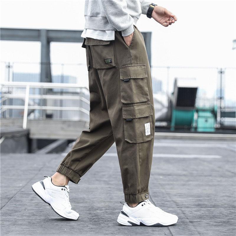 Herren Cargohose mit Seitentaschen Hip Hop Haremshose Lässige Jogginghose für Herren Fashion Streetwear Hose Übergröße 5XL
