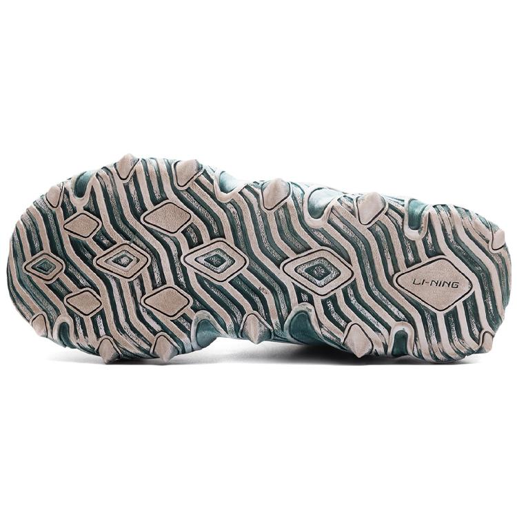 Li Ning Cat Paw Cushioning Slip Resistant Cushioning Slip Resistant Low top Casual Shoes Women's Gray Mist Green AGLQ014-14