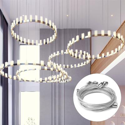 4pcs Adjustable Rope Suspension Set for LED Panel and Ceiling Fixtures with Steel Wire Hanging Solution Daily Use