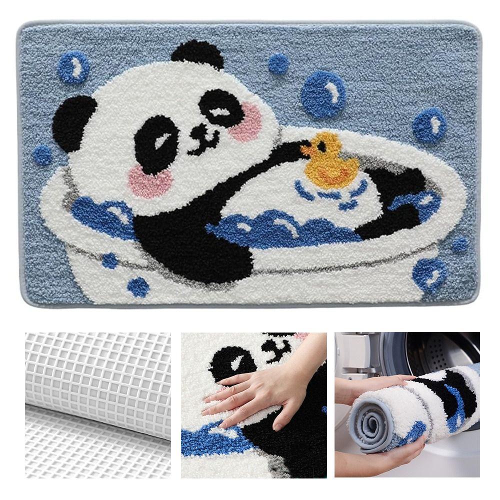 Cute Animal Plush Rug Panda Cat Peacock Machine Washable Bath Rug New Bathroom Rug Bathroom