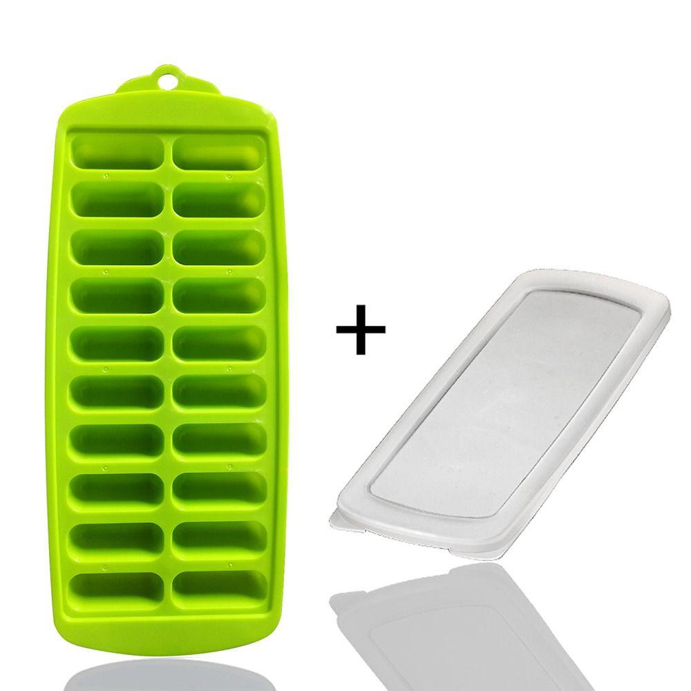 TPR Ice Cube Tray with Lid Ice Maker Portable Ice Stick Tray Mold  Kitchen Accessories