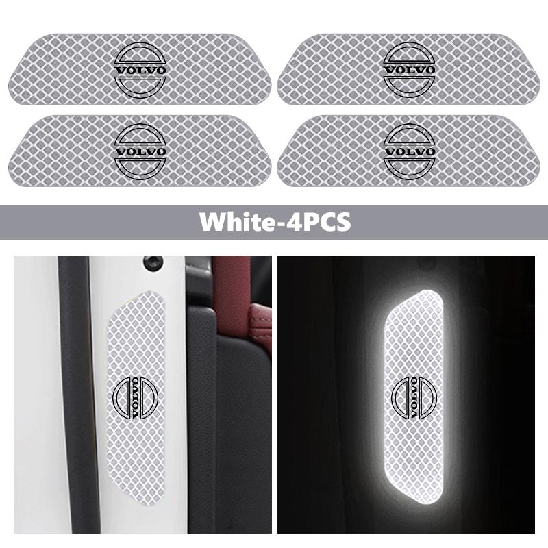 vhndr2 4pcs Car Door Stickers Reflective Warning Auto Door Sticker For Volvo V60 V50 V40 S80 S60 S90 C40 XC40 V70 XC70 XC60 XC90