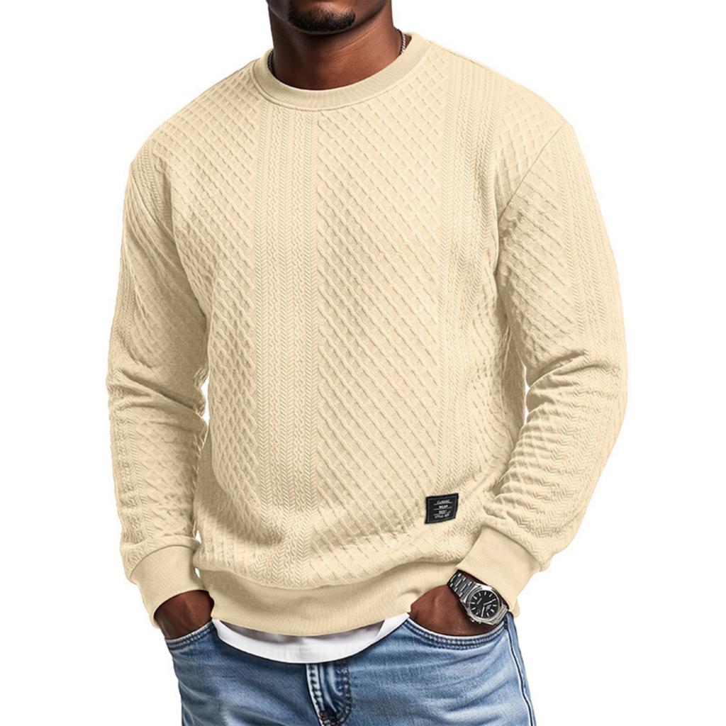 Men's Long Sleeve Crewneck Sweatshirt, Loose Fit, Thick for Fall and Winter