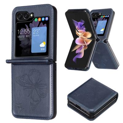 For Samsung Galaxy Z Flip7 FE 5G/Z Flip6 5G/Z Flip5 5G Case Butterfly Pattern PU Leather+PC Anti-Scratch Phone Cover