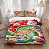 3pcs Christmas Candy Spiral Duvet Cover Set - Includes 1 Duvet Cover and 2 Pillowcases, No Quilt Core, All-Season Home Decor Yy251111071