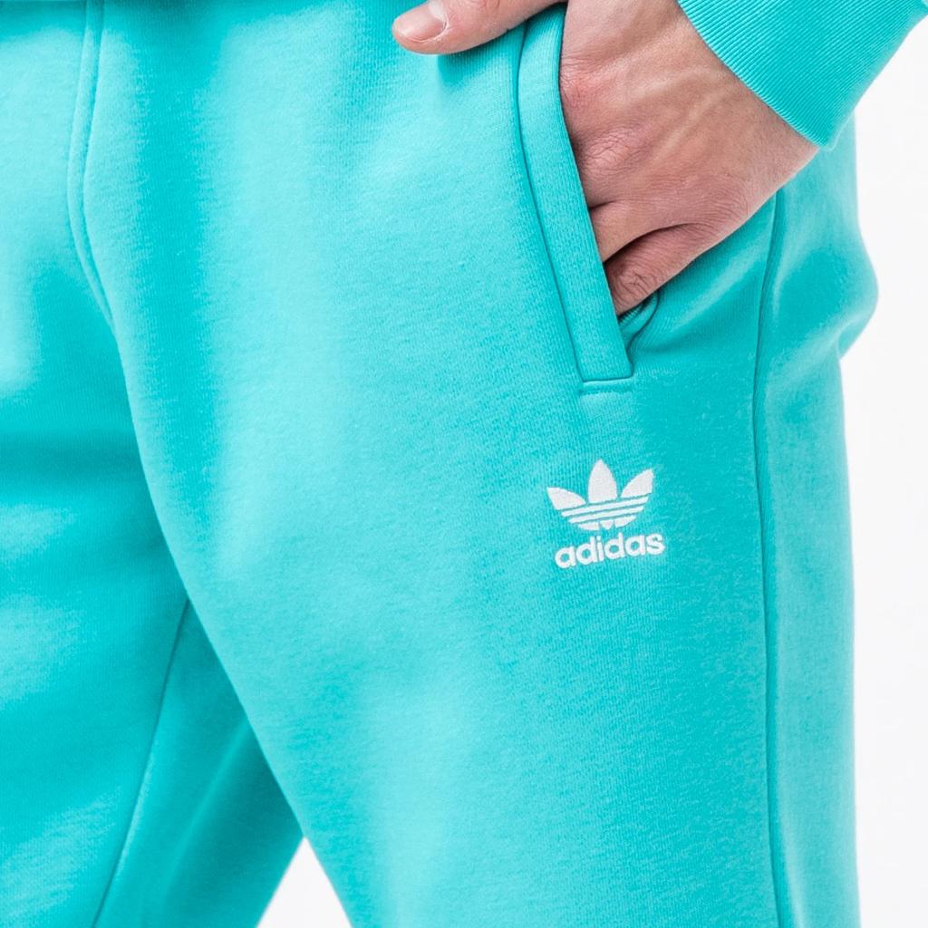 Adidas Loose Fit Logo Print Straight Leg Knit Sports Pants Men Bottoms Blue HG3905