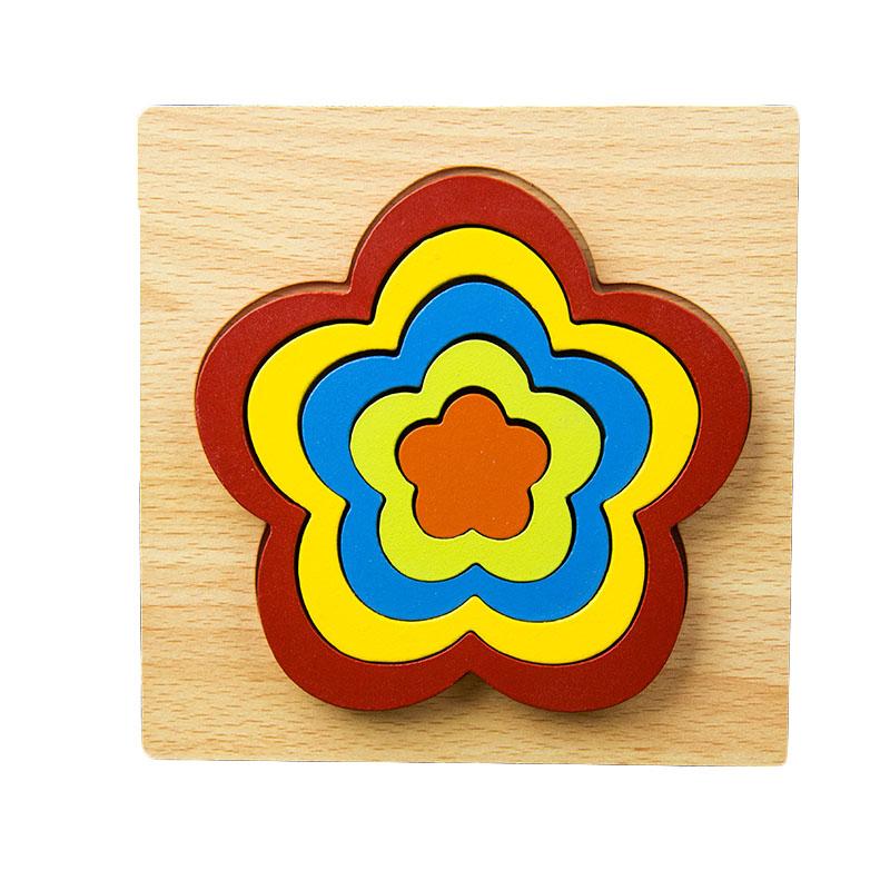 Wooden Geometric Shape Puzzle Kids Montessori Toys Shape Cognition Children Jigsaw Puzzle Board Learning Educational Toys Gifts