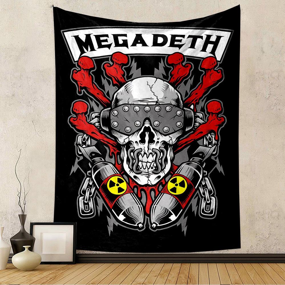 Megadeth Tapestry Wall Hanging, Heavy Metal Band Album Poster Art, Rock Wall Decor for Bedroom Living Room Dorm
