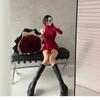 Spring sexy turtleneck new dress Spice girl sweet and tight pure desire wind neck hip skirt children