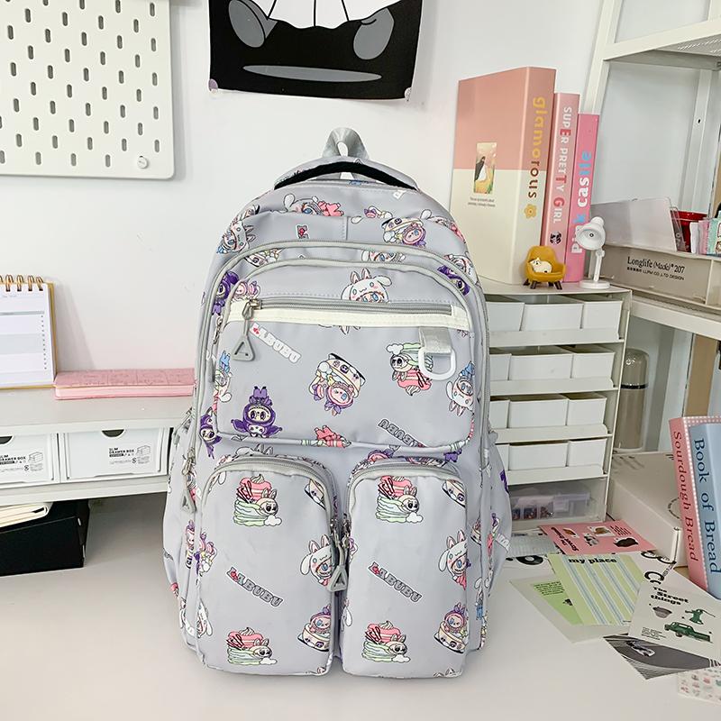 Cartoon Women's Backpack Large Capacity Graffiti Print Student Schoolbag