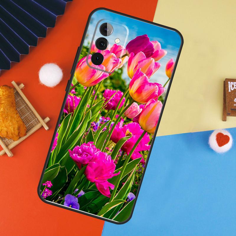 Tulip Flower Colorful Case For Samsung Galaxy A16 A26 A36 A56 A17 A55 A35 A15 A52 A32 A12 A53 A33 A13 A14 A34 A54