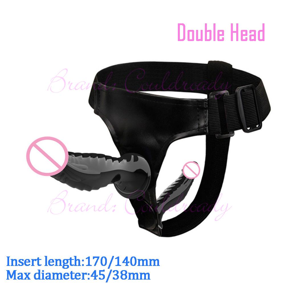 Double Penis Dual Ended Strapon Ultra Elastic Harness Belt Strap On Dildo Adult Sex Toys for Woman Couples Anal Soft Dildos