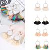 Colorful Round Hoop Allergy Free Earring Bohemia Style Colorful Thread Tassel Pendants Earring