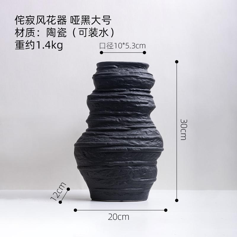 Ceramic Vase Stacked Stone Statues Flower Vase Irregular Folds Handmade Ceramic Pot Flower Vase Flower Arrangement Accessories