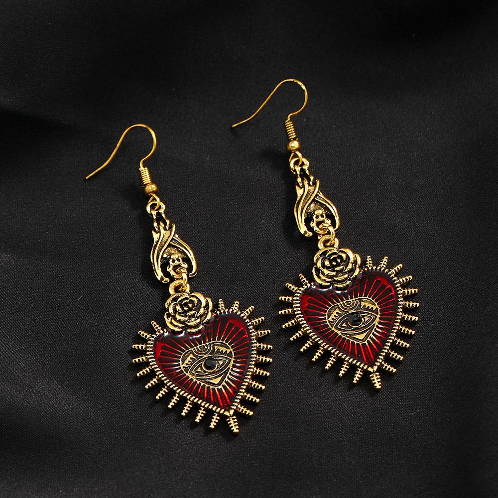 Earrings, Personality Love Wings, Devil'S Eye Diamond Earrings