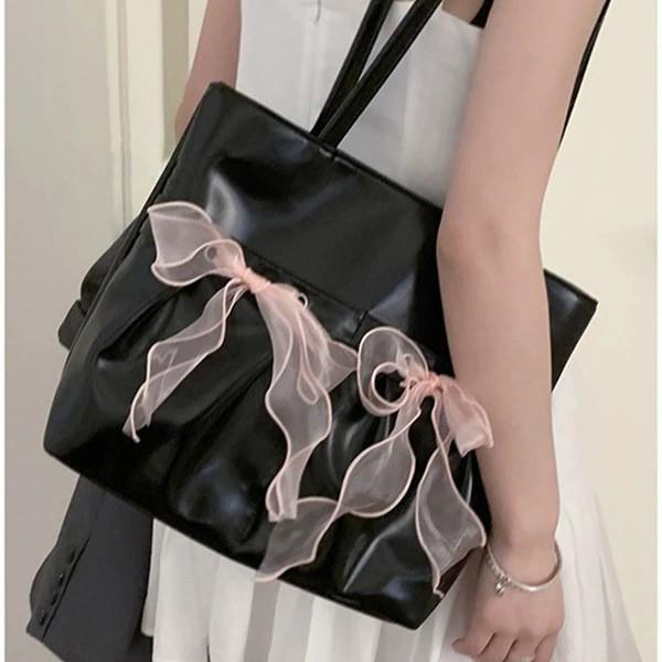 Bow Large Capacity Shoulder Bag Women's New Fashion Tote Bag Underarm Bag