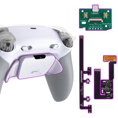 eXtremeRate RISE Plus MAX Back Paddle Kit for PS5 Controller 040 050 with Bottom Shell Clicky Trigger Stops Rubber Remappable Back Button Kit for PS5