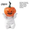 Halloween Themed Collectibles Pumpkin Head Mummy Statue, Funny Decorations, Cute Sitting Unique Party Supplies Resin Figurine for Desktop Shelf Sitter