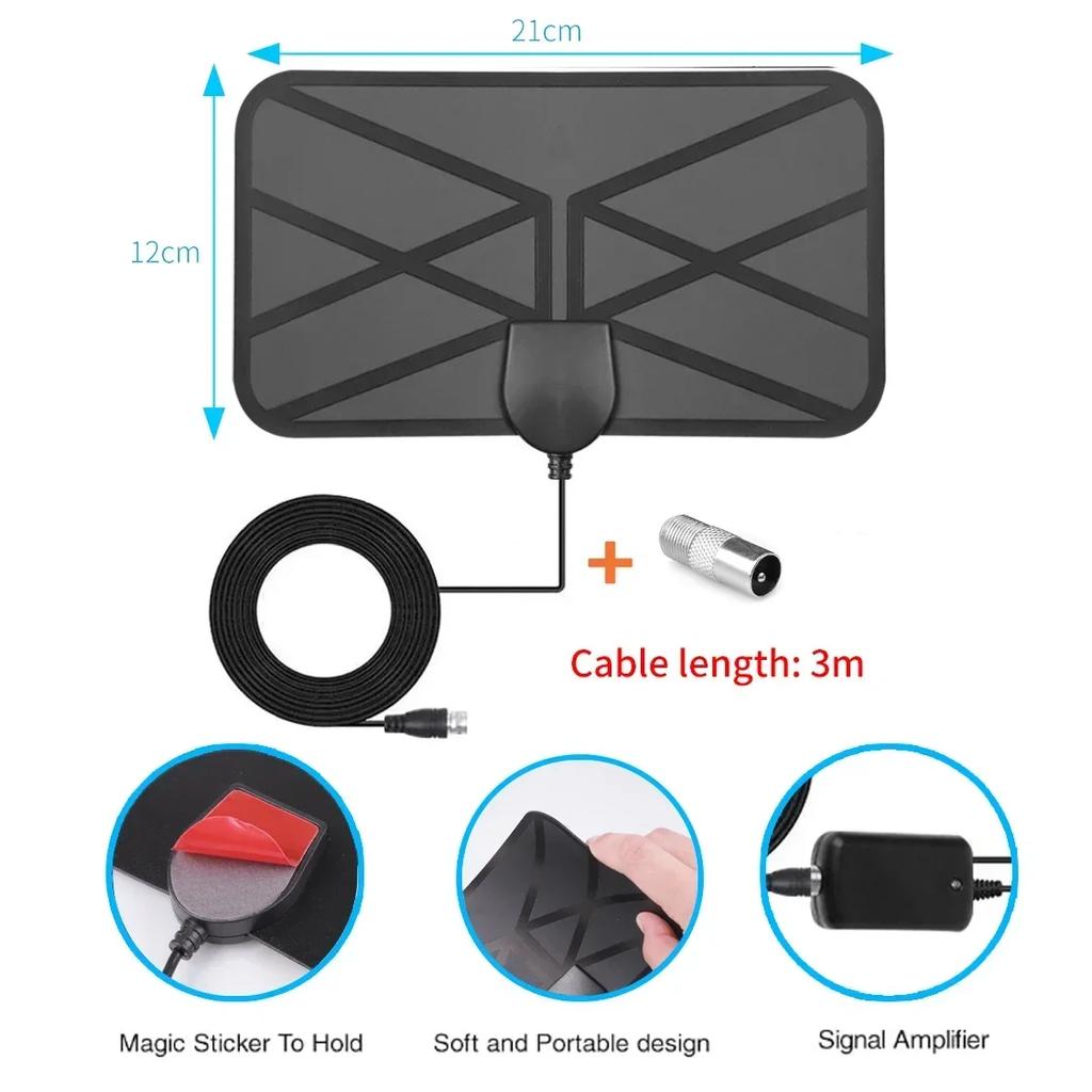 Portable HD TV Antenna - 30DBI Amplified Digital Antenna with DVB (Indoor/Outdoor)