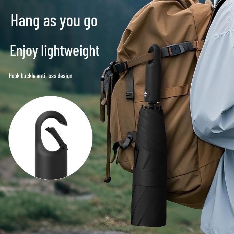 Memory Patch Three-Fold Automatic Umbrella: 8-Bone, Non-Folding, Dual-Use for Sun and Rain.