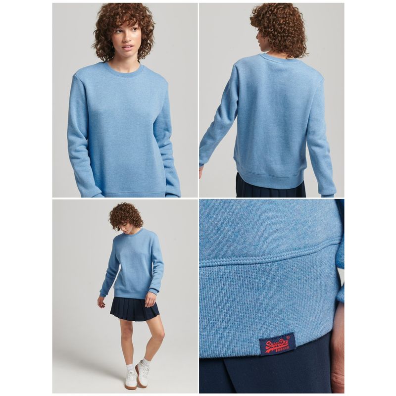 

Extreme Dry Superdry Xxs-xxl Women s Fleece-lined Thickened Pullover Hooded Sweatshirt Shoulder Slimming Inner Sky Blue-Crewneck M