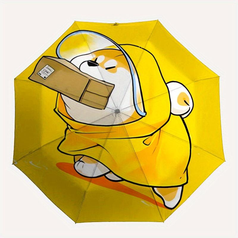 

1pc Puppy Package Automatic Open/Close Umbrella - Compact Travel Umbrella, 8-Rib Heavy-Duty Construction, Ideal Gift, Outdoor Accessory, Sty