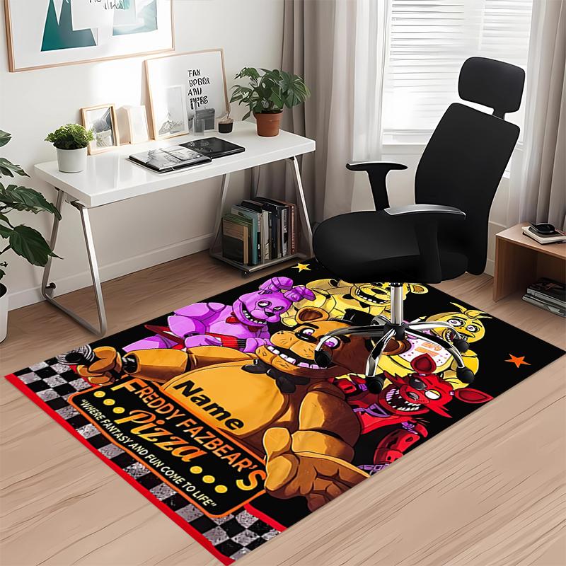 Custom Name Five Nights at Freddy's Printed Carpet, for Office Chair Living Room Bedroom Kitchen Room Decor Gifts.
