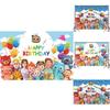 Cocomelon Family Photography Backdrops With Bright Colors For Party Decoration 120*80cm