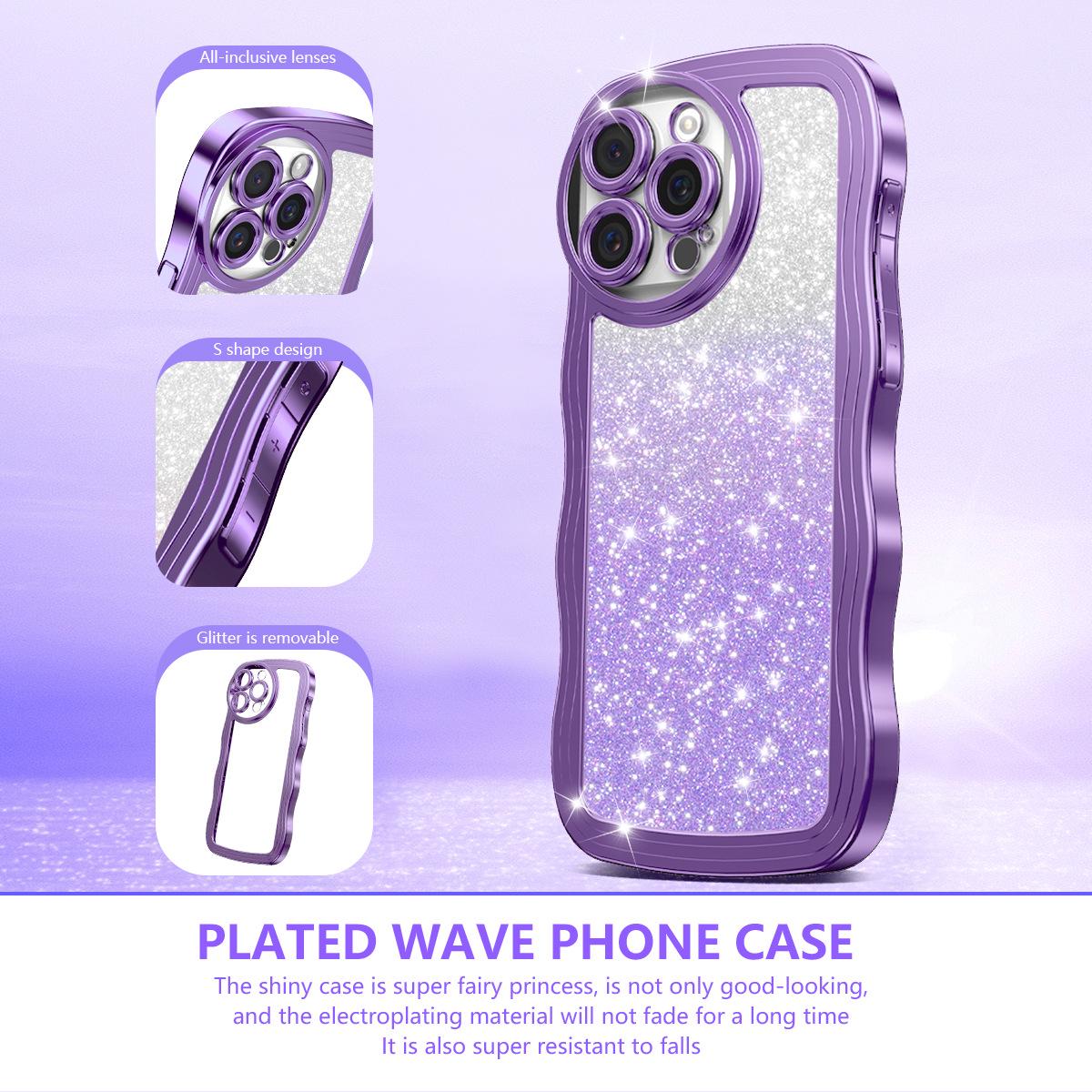 

Wave Electroplated Premium Phone Case for iPhone 17 Pro Max/Air iPhone 14 Plus фиолетовый
