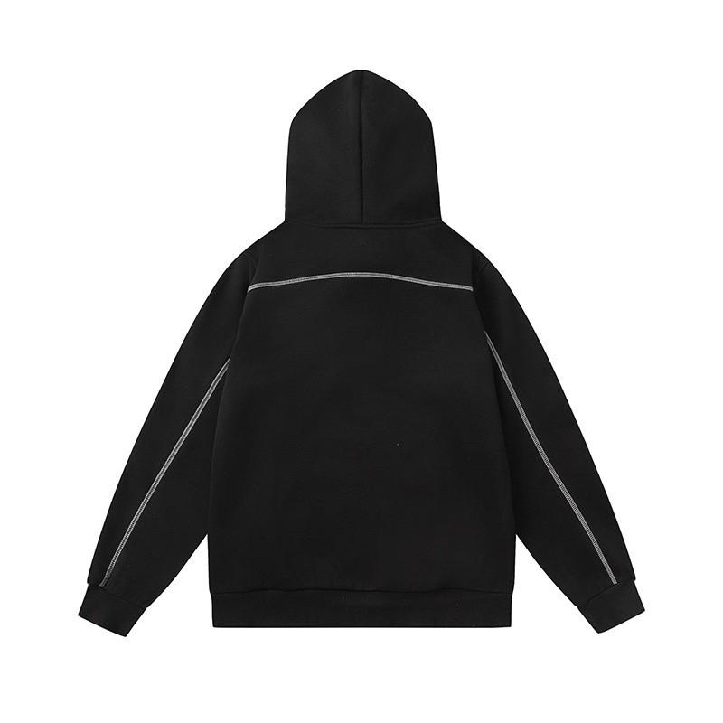Mens Oversized Gradient Letter Embroidered Hooded Sweatshirt Set Streetwear Casual Tracksuit