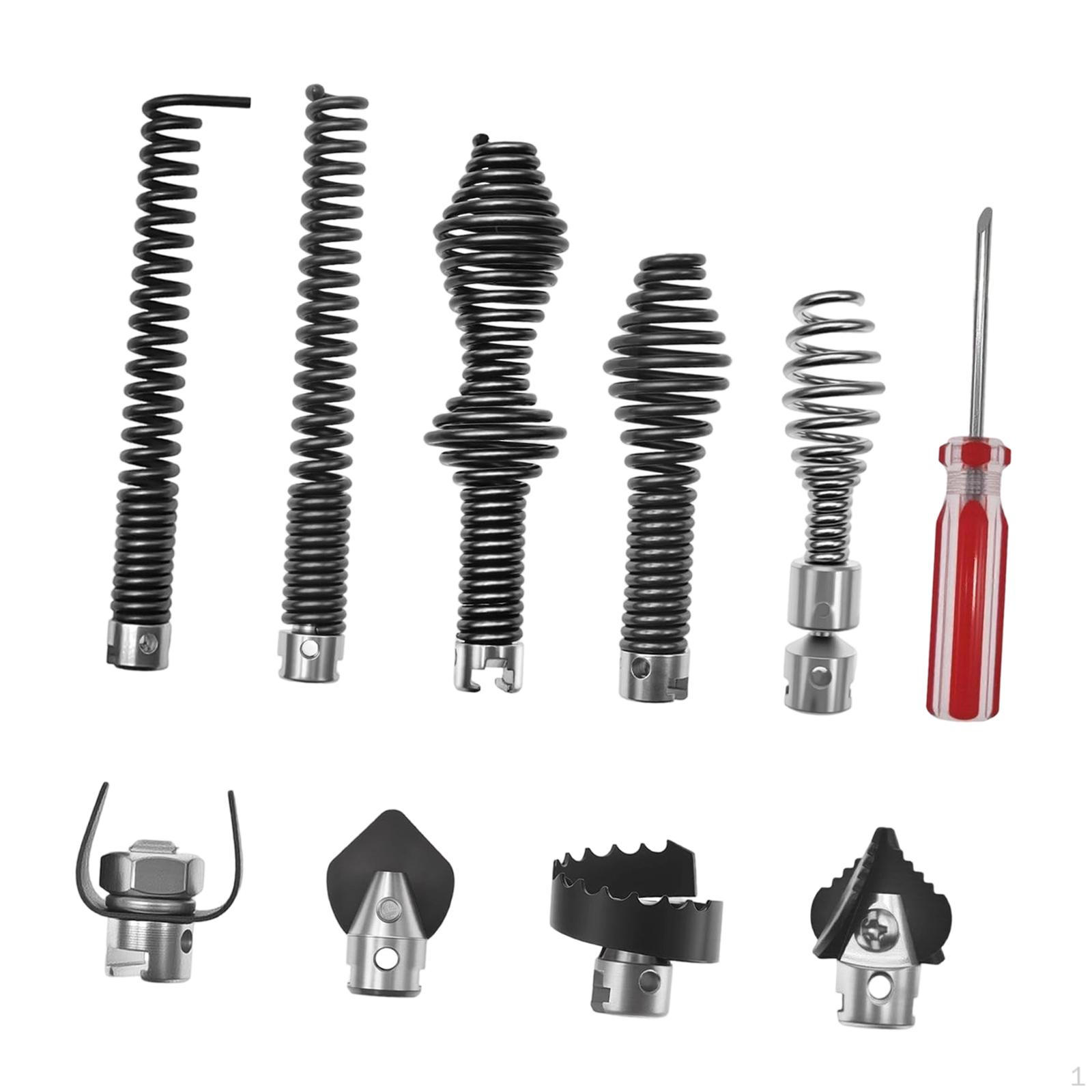 

Drill Attachment Kit Accessories Solid Parts Plumbers High Carbon Steel Heads and Auger Set