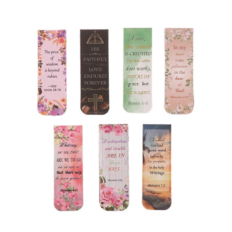 12Pcs Aesthetic Motivational Bible Quotes Paper Bookmarks Diy Students Readers Page Markers Library Office Page Marking