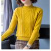 Herfst Winter Nieuwe Pullover Trui Dames Losse Koreaanse Mock Neck Dik Gebreide Top Dames Lente Truien