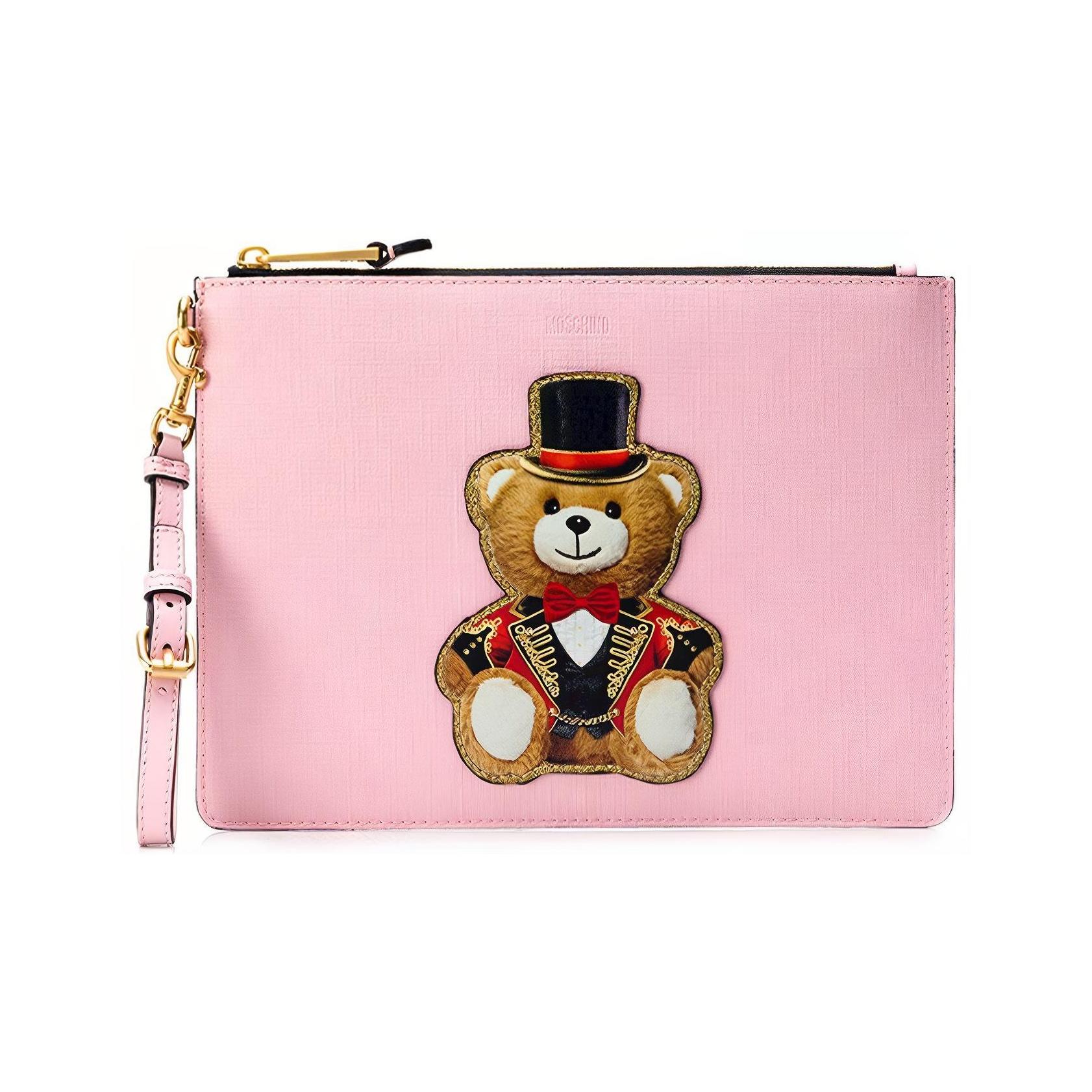 

Moschino Teddy Bear Leather Clutch Women clutch Pink A8429-8210-1224 Basic Set (Bag+Dust Bag)