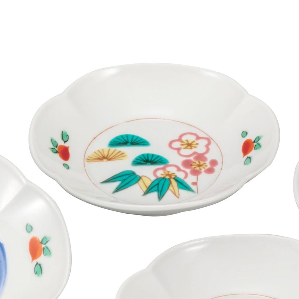 Kutani ware size plates set lucky charms "Iwataya" 3.5 K8-52