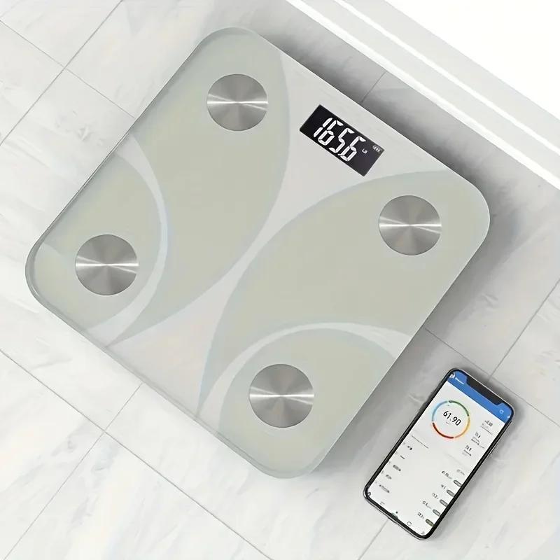Smart Bathroom Scale - High Precision DigitalDisplay  CompactLightweight Design with Sturdy Non-Slip Feet for Home Gym Bathroom