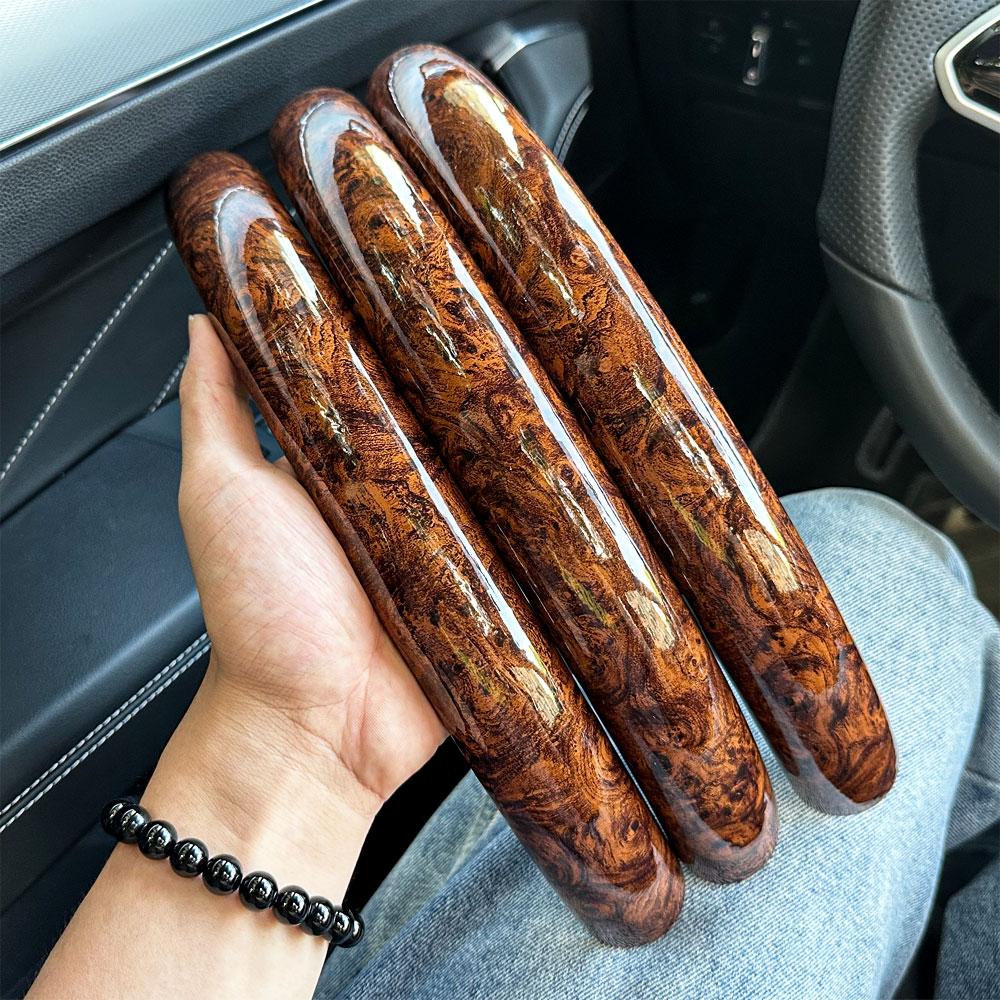 1Pair  Laser Carbon Fiber Silicone Car Steering Wheel Cover 1K Micro Fiber Leather PVC Wheel Booster Cover Non-Slip Universal