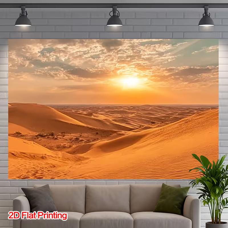 2D Warm Twilight Arid Desert Background for Arabian Travel Theme Birthday Decoration