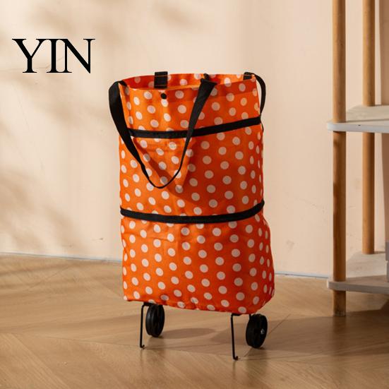 Sac de Courses Extensible à Roulettes Pliable avec Roulettes, Léger Portable Grande Capacité Chariot à Provisions Chariot, Trolley Imperméable en Tissu Oxford pour Et