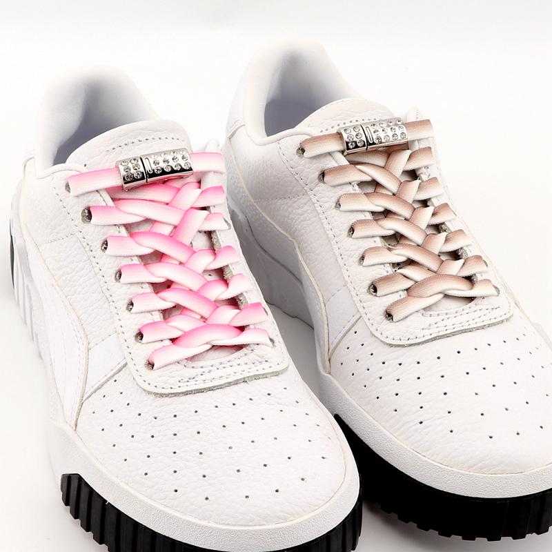 Diamond Magnetic Lock Shoelaces Gradient Elastic No-Tie Shoe Laces for Sneakers Kids & Adults Rubber Bands for Easy Fit