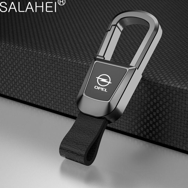 

For Opel Astra H G J Insignia C D Mokka Zafira Corsa OPC Vectra Car Keychain Metal Key Chain Leather Key Ring Auto Accessories чёрный
