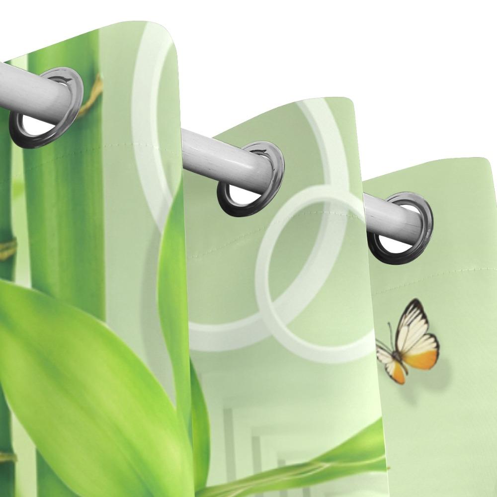 Chinese Bamboo Curtain Style Green Curtain For Kid Bedroom Decorative Curtain Lovely 3D Window Curtain For Living Room Luxurious