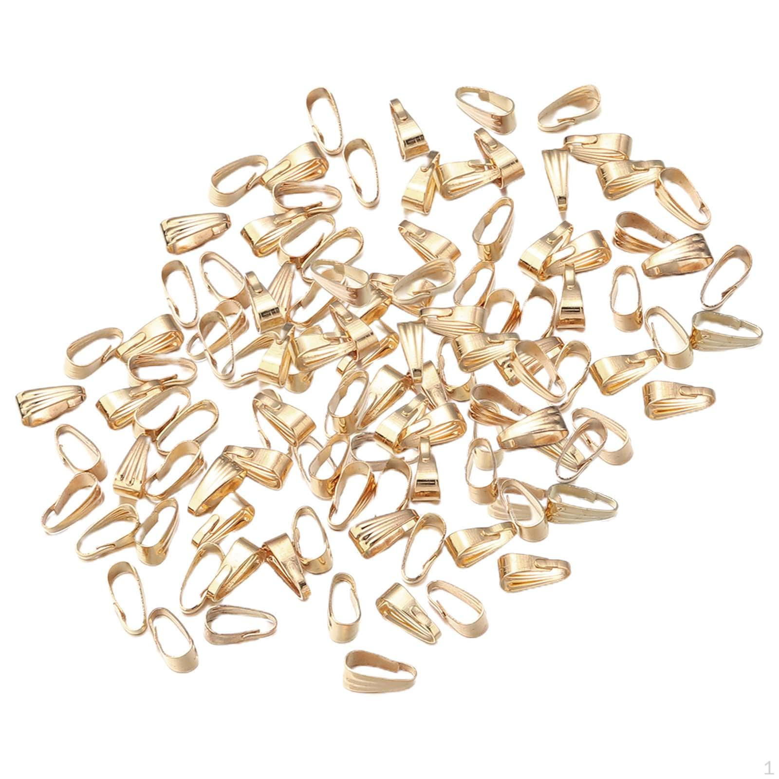 

200pcs Clamp Clasps Claw Clasp Buckle Pendant Jewelry Accessories Connectors for Light Golden