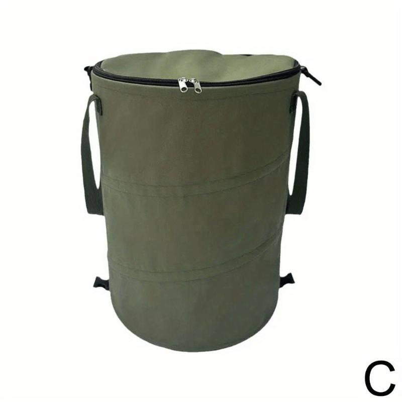 Folding Trash Can, Portable Storage Bag W/ Clip & Handle for Outdoor, Camping, Home. Durable & Collapsible.