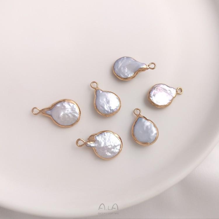 Natural Irregular Baroque Pearl Pendant: Double-Hole Square, Teardrop, Toothpick Bead for DIY