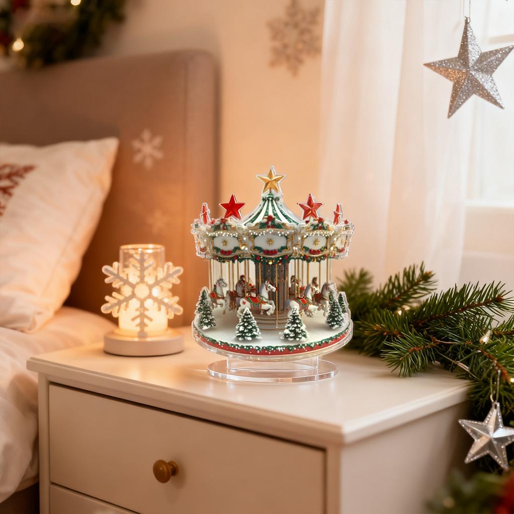 Julkarusell 2D Akrylprydnader Utsökt Pariserhjul Akryl Vattentäta Stående Dekoration, Julheminredning