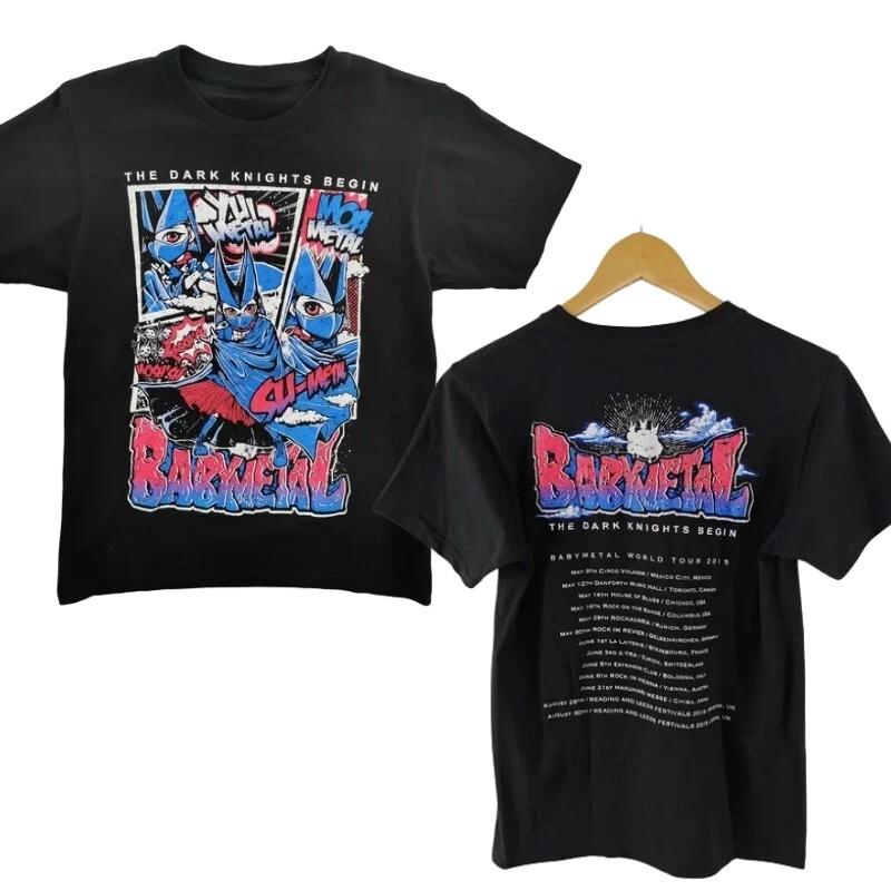 BABYMETAL World Tour 2015 The Dark Knights Begin Haevy Metal Unisex T-shirt 2XL