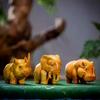 1Pcs Manual Wood Carving Wooden Product Rhino Hippo Elephant Figurine Car Ornaments Statue Desk Sculpture Room Home Decoration