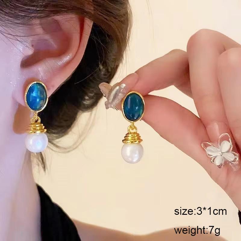 New Blue Color Geometric Earrings for Women Bohemian Flower Butterfly Pendants Female Dangle Earrings 2024 aretes de mujer